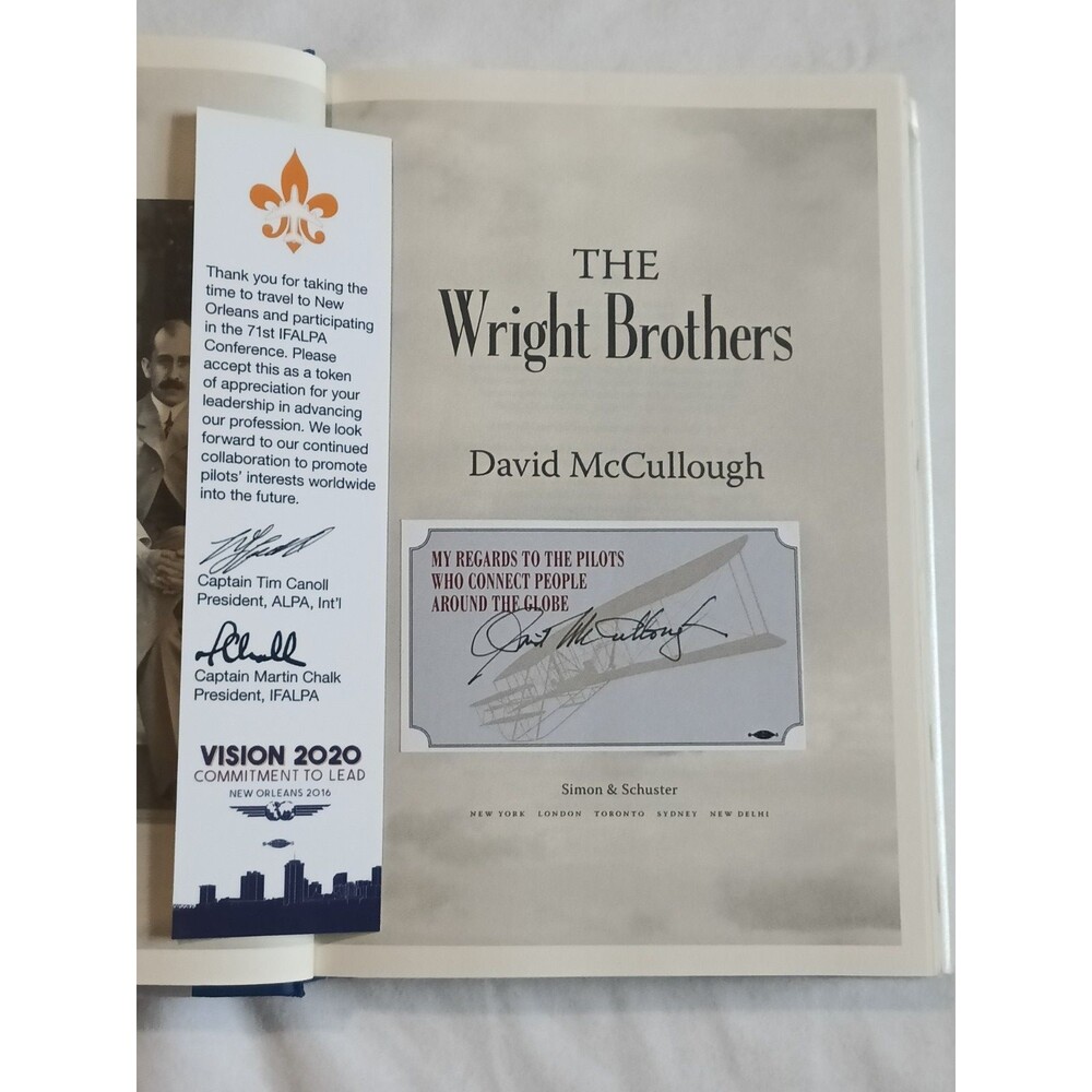 The Wright Brothers by David McCullough SIGNED INSCRIBED 1st printing 1st editio